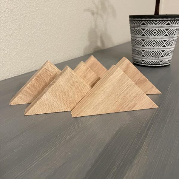 DIY Set of 3 Oak Triangle Pyramid Tree Blocks
