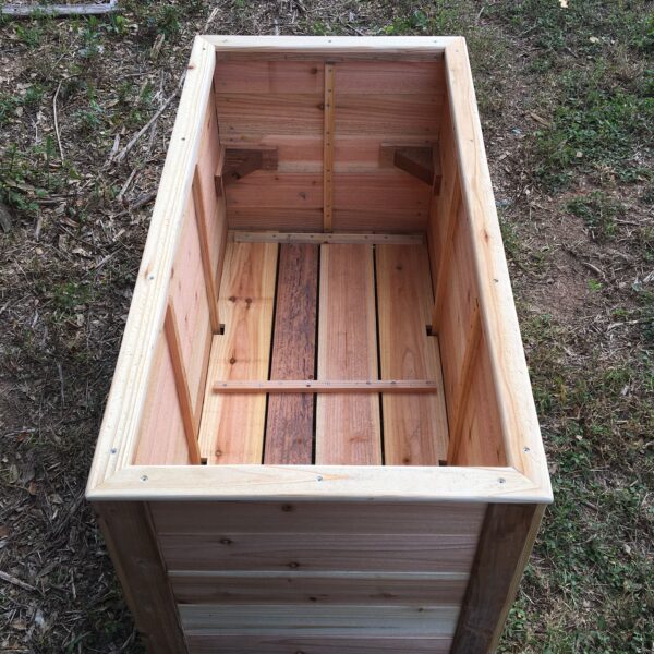 Large Cedar Planter Box Rectangle Inside
